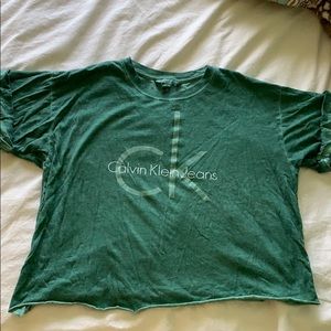Green Cropped Calvin Klein T-Shirt